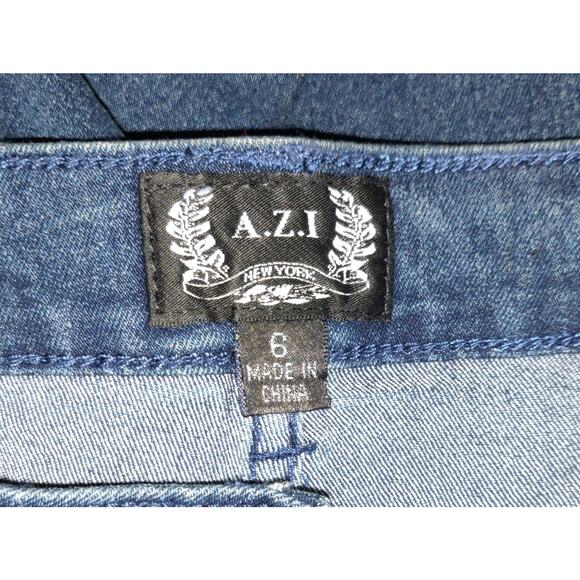 Azi New York Denim Skinny Jeans Women's Sz 6 Torn Patchwork Artsy Boutique NWT - Picture 11 of 13